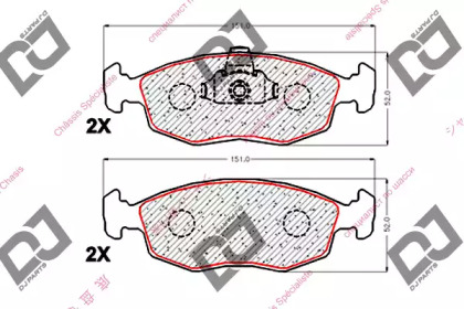 Комплект тормозных колодок DJ PARTS BP1890